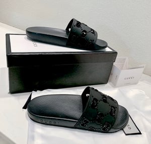 Image of Authentic GG Black Slides 