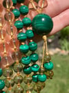Malachite and Citrine Mala, Malachite Mala, Brazilian Citrine Mala, Malachite 108 Bead Japa Mala