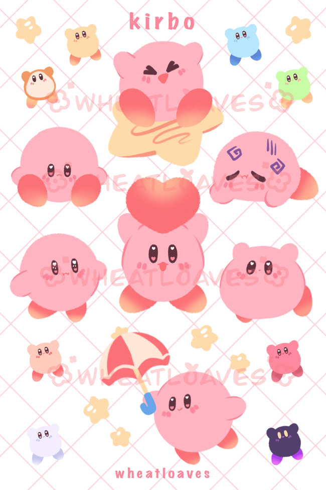 Kirby Sticker Sheets | Wheatloaves