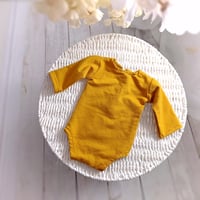 Image 2 of Adrien newborn romper - honey color