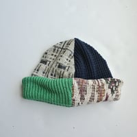 Image 3 of Reworked Reversible Beanie Pink Cosby i x Lime Green Cotton