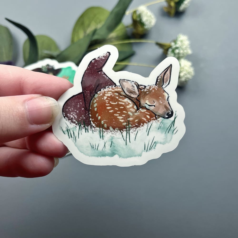 Deer Familiar Witch Vinyl Sticker Duo