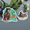 Deer Familiar Witch Vinyl Sticker Duo