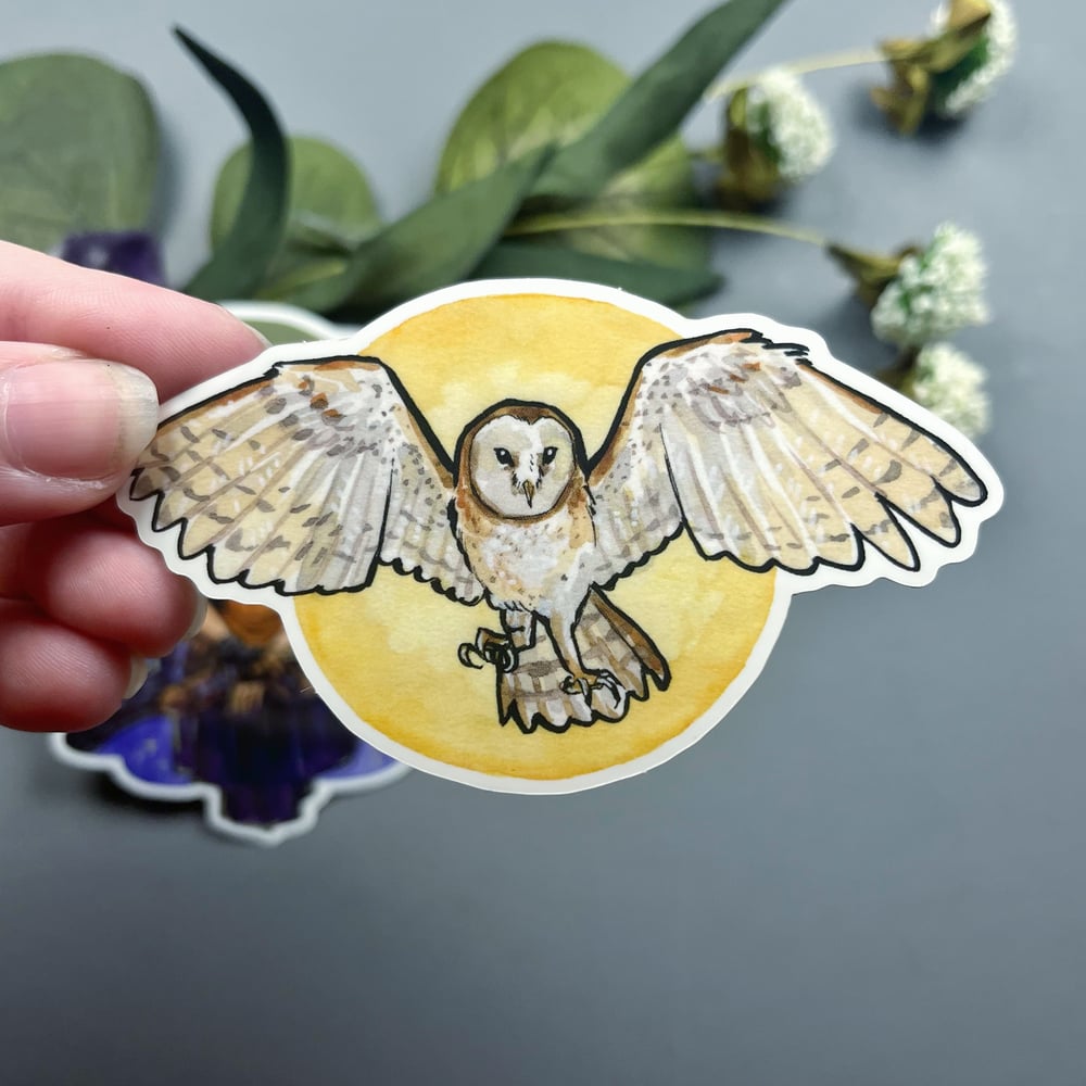 Owl Familiar Witch Vinyl Sticker Duo