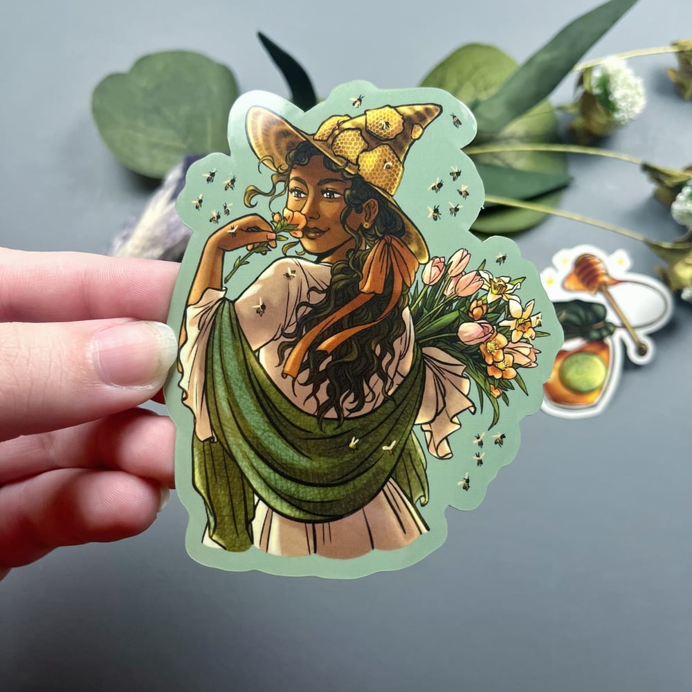 Bee Familiar Witch Vinyl Sticker Duo