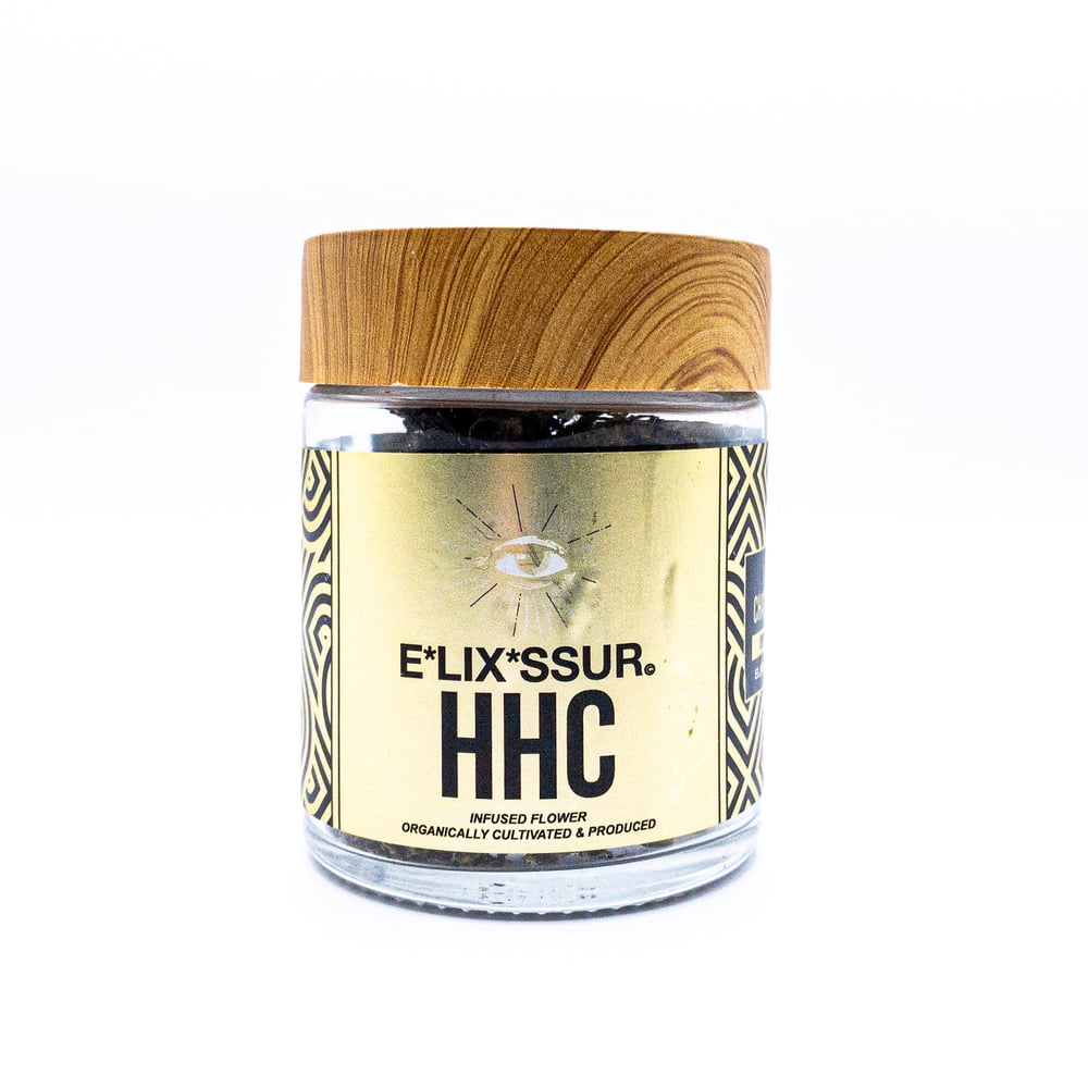 Image of ELIXSSUR [CHAMPAGNE KUSH] HHC INFUSED PREMIUM HEMP FLOWER JAR