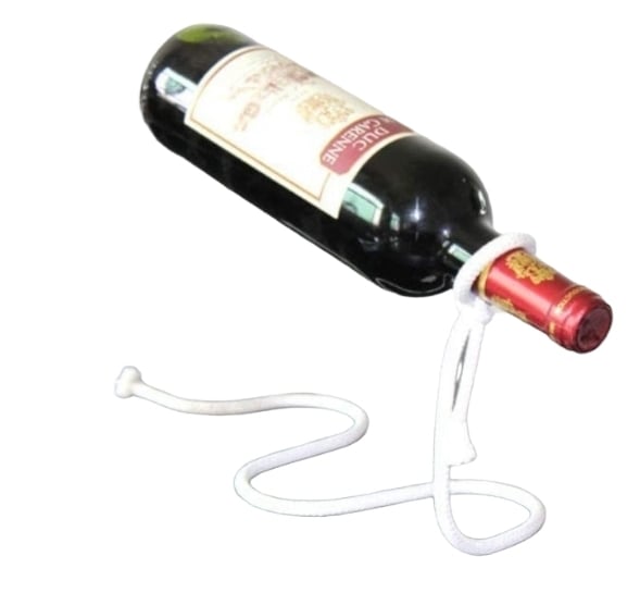 White Ummit® Magic Lasso Rope Wine Bottle Holder Floating Illusion Rope Rack Stand 