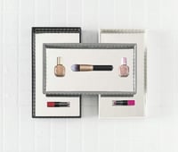 Image 3 of (Ivory) Decorative Leather Bath Vanity Tray with Mirror 14.5 x 7.5 x 2 inches