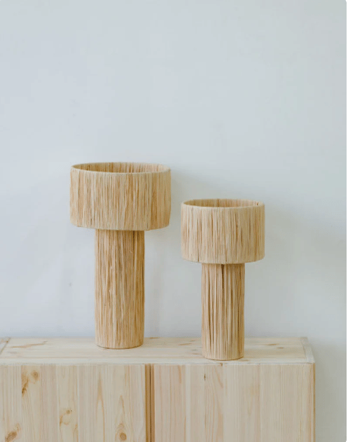 Image of NATURAL RAFFIA LAMPSHADE