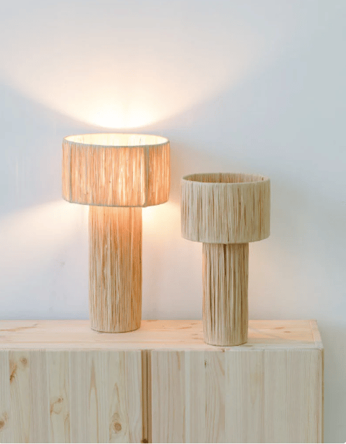 Image of NATURAL RAFFIA LAMPSHADE