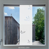 Image 1 of Sichtschutz Glas Folie mit Vögeln, Minimalistische Dekor Folie Fenster, Milchglasfolie mit Vögeln