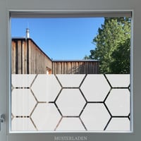 Image 1 of Sechseck Sichtschutz Folie Fenster gross selbstklebend
