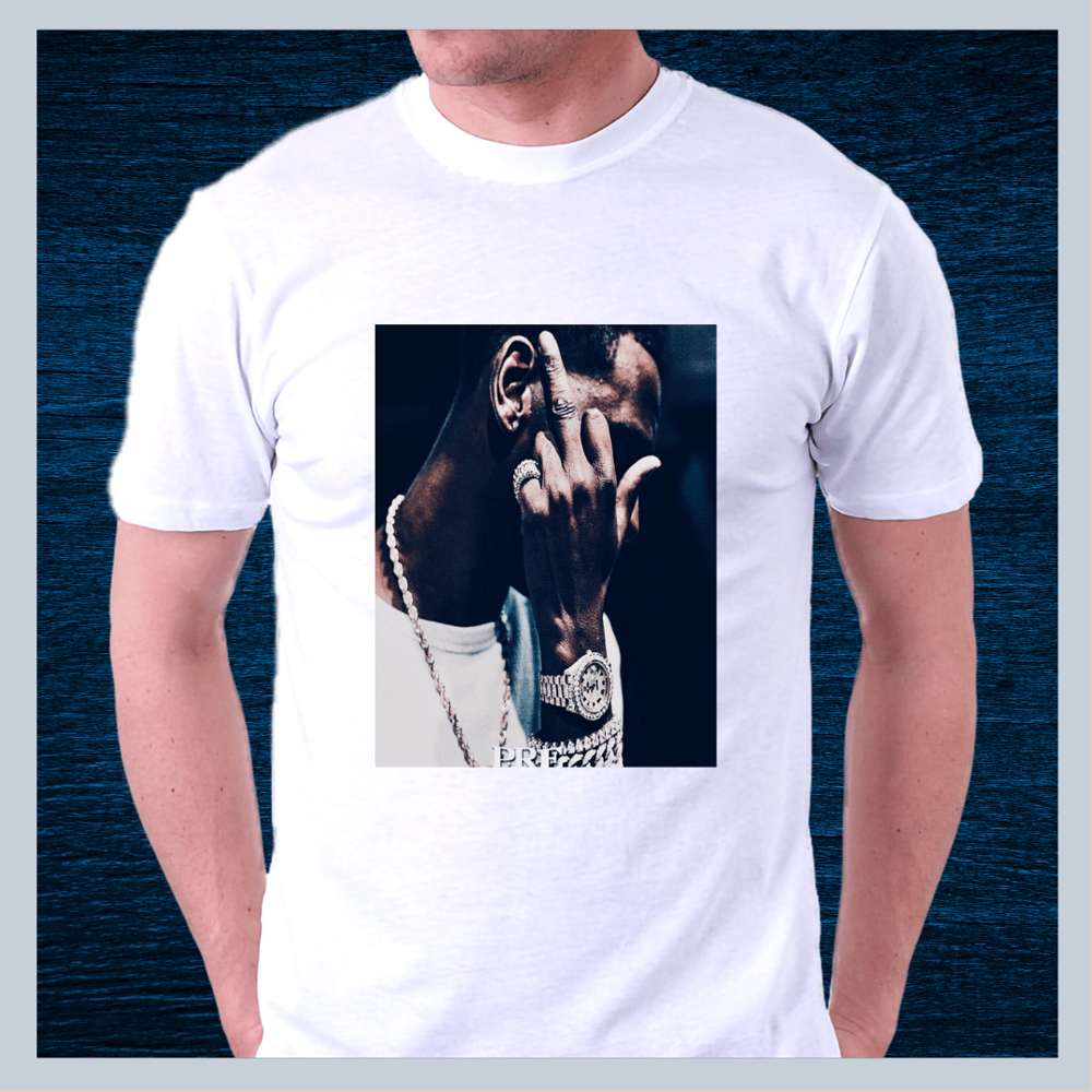 Image of "Young Dolph" Adult Unisex Cotton Short Sleeve White Crew