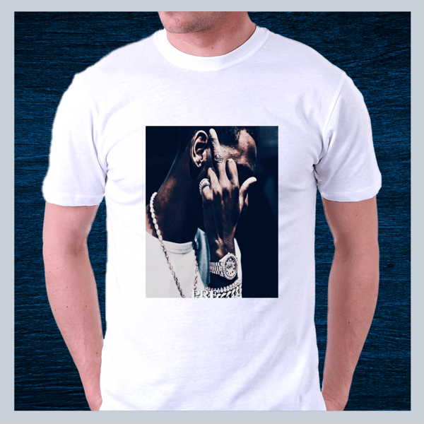 Image of "Young Dolph" Adult Unisex Cotton Short Sleeve White Crew