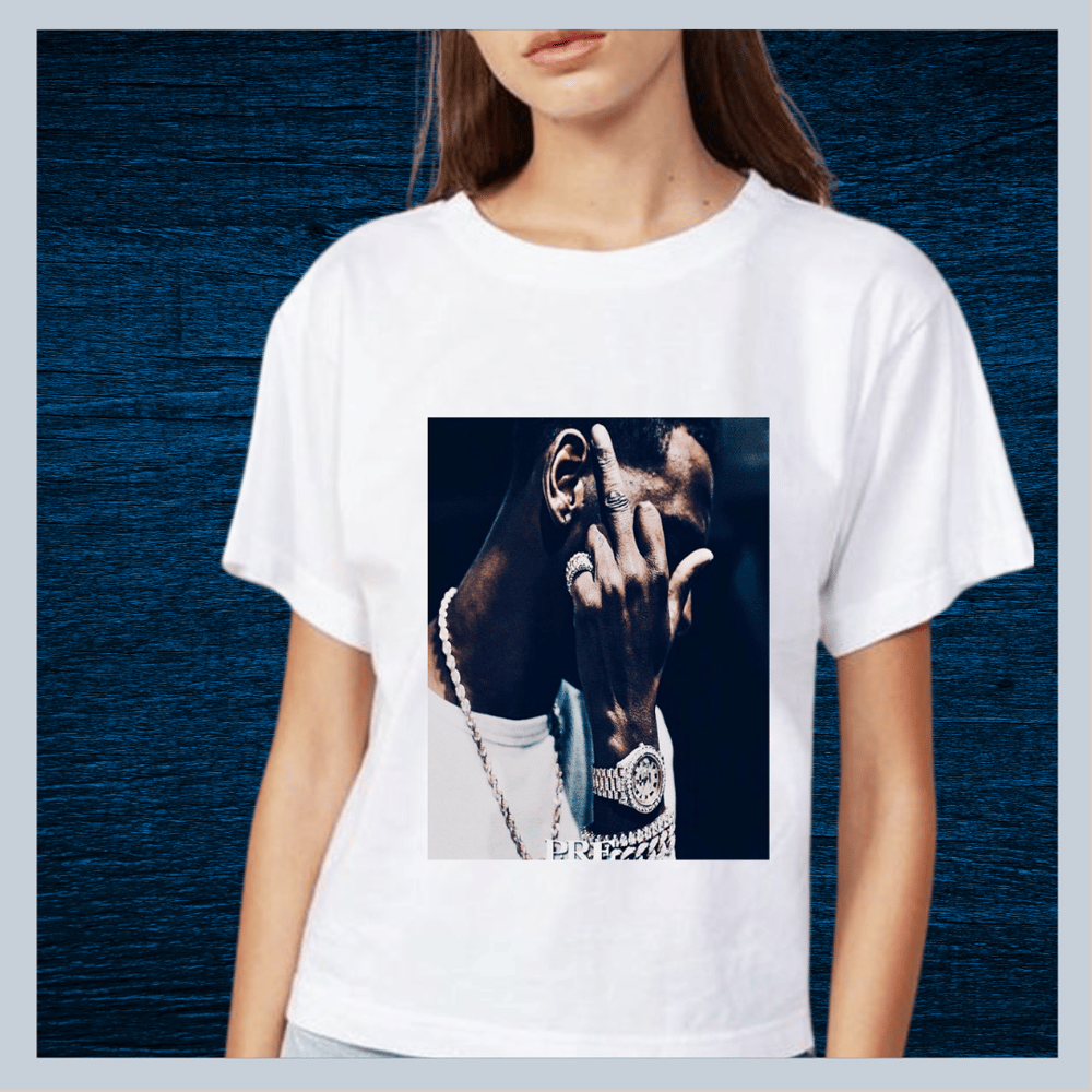 Image of "Young Dolph" Adult Unisex Cotton Short Sleeve White Crew