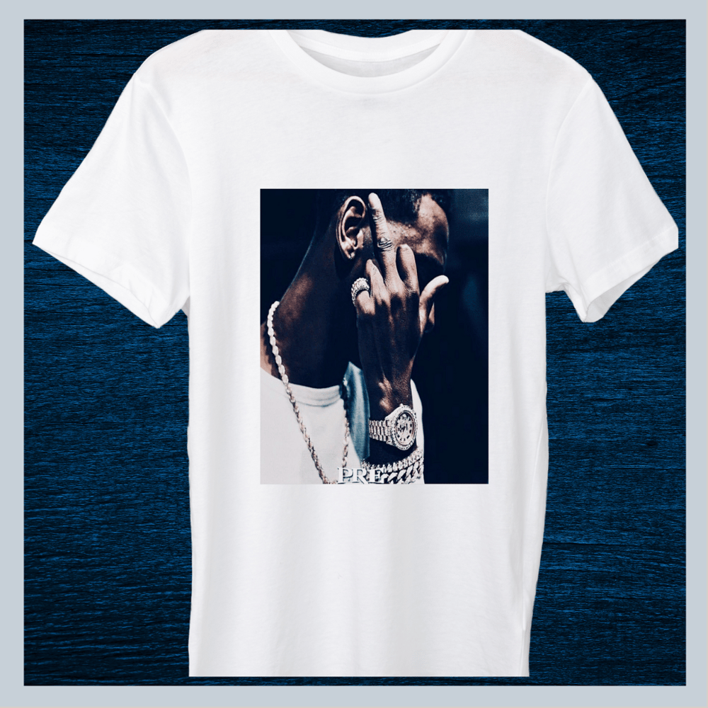 Image of "Young Dolph" Adult Unisex Cotton Short Sleeve White Crew