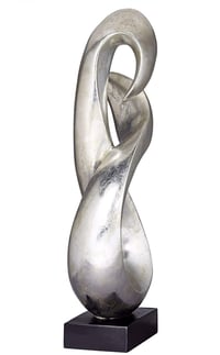Image 2 of High Silver Finish Modern Sculpture 6.5"D x 10.25"W x 26.25"H