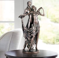 Image 1 of Dancing Lovers 13 1/2" High Accent Sculpture 13 1/2" high x 9" wide Bronze 
