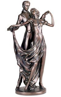Image 2 of Dancing Lovers 13 1/2" High Accent Sculpture 13 1/2" high x 9" wide Bronze 