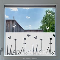 Image 1 of Sichtschutz für Fenster mit Blumen und Schmetterlingen