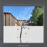 Image 1 of Dekorativer Sichtschutz aus Glasdekorfolie Baum mit Blättern 