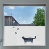 Folie für Glasflächen Sichtschutz mit Katze und Schmetterlingen