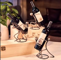 Image 4 of Metallic Silver Wine Bottle Holder .7.1" x 4.3" x 7.9"H.