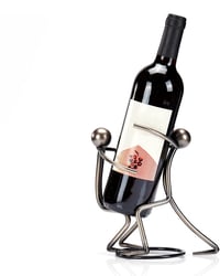 Image 1 of Metallic Silver Wine Bottle Holder .7.1" x 4.3" x 7.9"H.