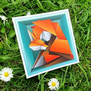Image of "Fox in a Box" mini print