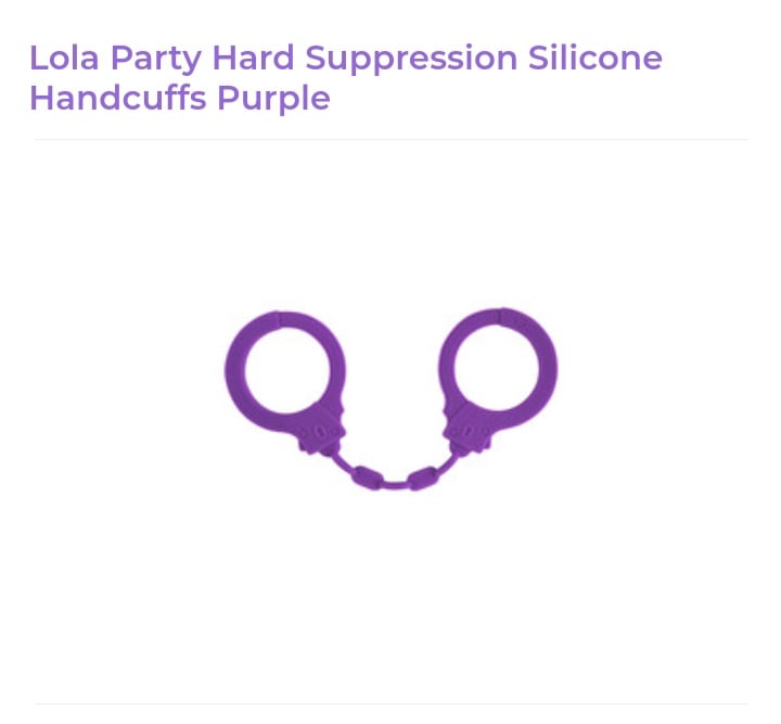 Image of Lola Party Hard Suppression Silicone Handcuffs Purple