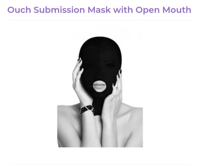 Image of Ouch Submission Mask with Open Mouth