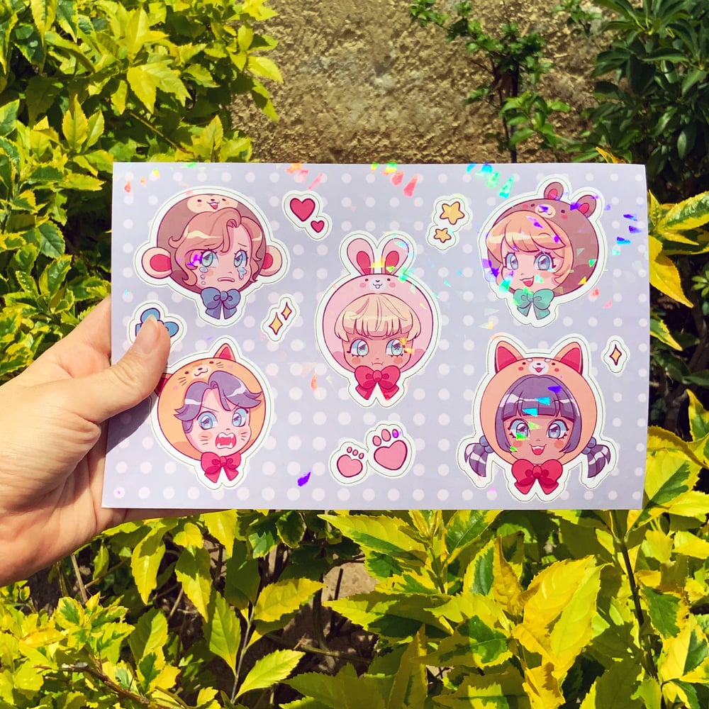 Image of Animal friends holographic stickersheet✨