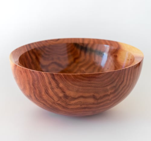Image of Acacia Wood Bowl with Turquoise Inlay
