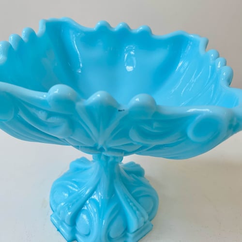 Image of Vintage French milk glass compote