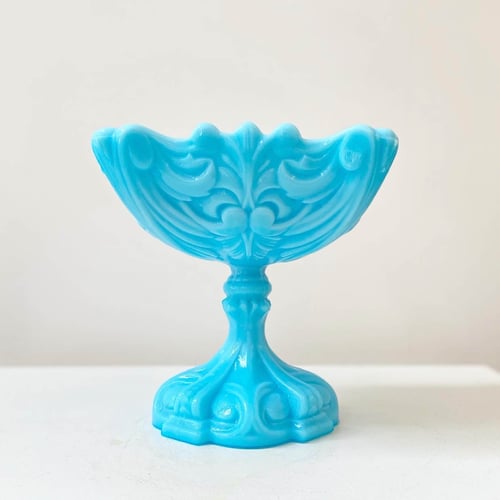 Image of Vintage French milk glass compote