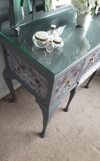 Image 3 of Queen Anne style Dressing Table Mirrors & Stool.