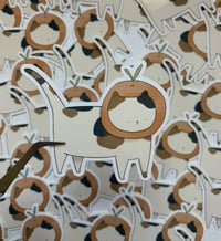 Cat in Clemetine Hat Sticker
