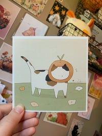Image 1 of Cat in Clementine Hat SET (Print & Sticker)