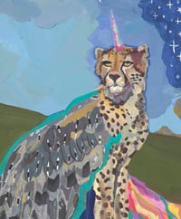 Image 1 of CHEETAH-OWL-UNICORN FOR FREDDIE - ARCHIVAL PRINT