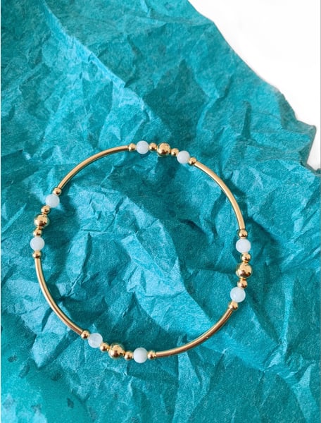 Image of Gold & Moonstone Bangle Bracelet