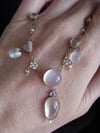 EDWARDIAN 15CT 18CT NATURAL LARGE MOONSTONE PEARL DIAMOND LAVALIERE NECKLACE