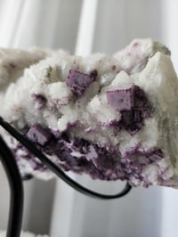 Image 7 of 2lb Candle Quartz Calcite Purple Fluorite Crystal Specimen with Stand