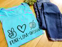 Image 1 of Peace Love Crochet Tshirt