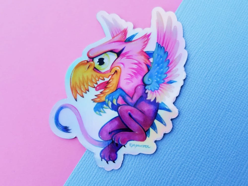 Image of Gryphon 3" Holographic Sticker {SINGLES}