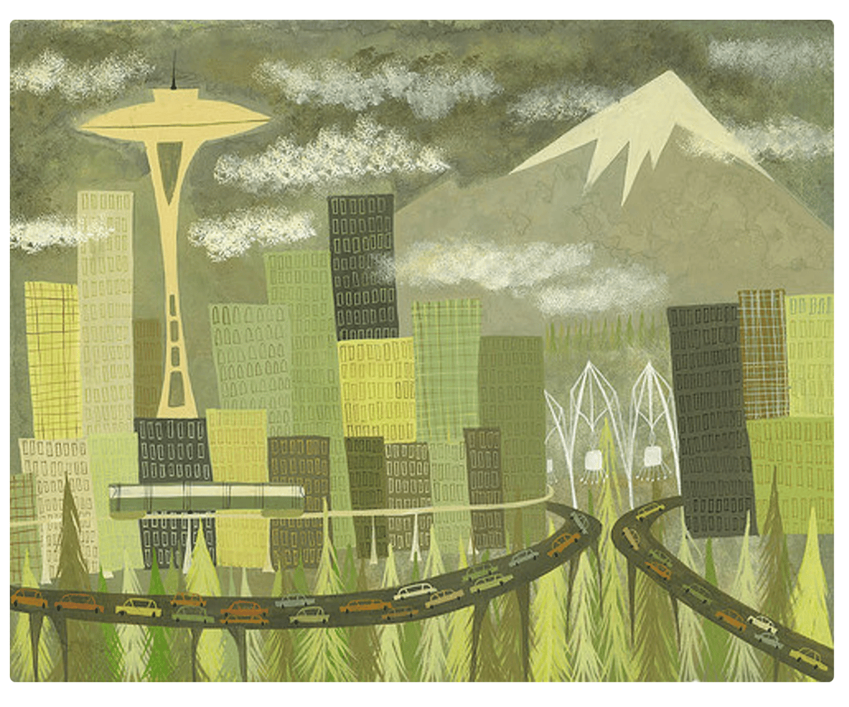 Image of Seattle. Limited edition print.