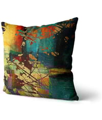 Image 3 of Abstract Art Green Red Colorful Messy Rust Painting Throw Pillow Cover Set of 2  