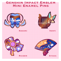 Image 1 of [LAST CHANCE] Genshin Impact Emblem Mini Enamel Pins Vol 3