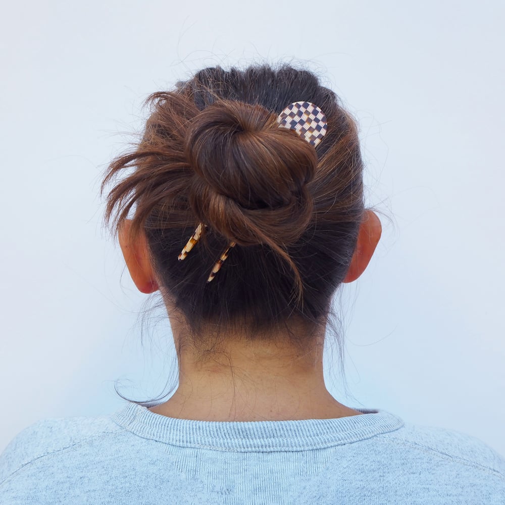 Image of *NEW* Honey Checker Hair Pin