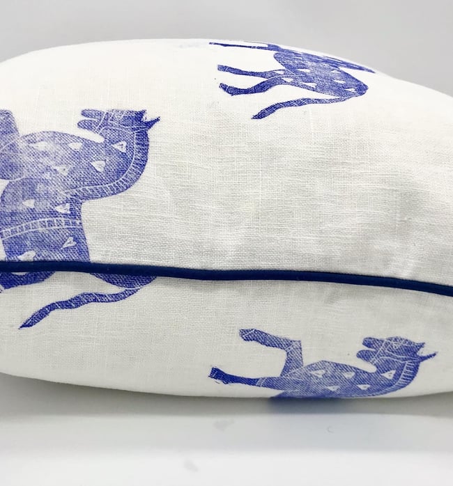 Blue horse cushion