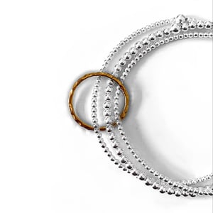 Image of Sterling Silver & Gold Triple Connector Bracelet